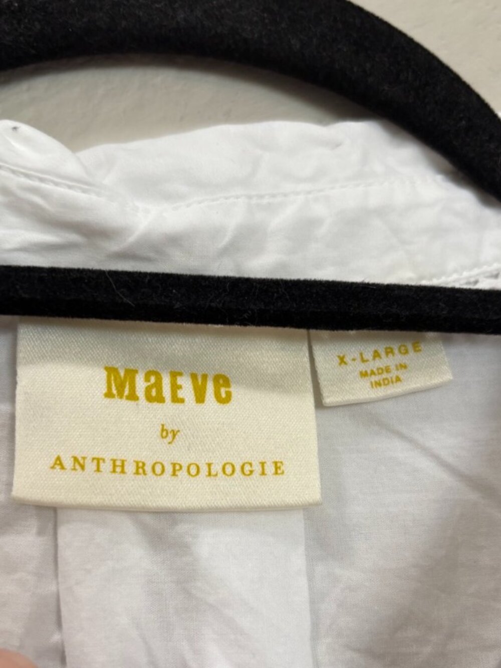 Maeve Anthropologie White Boxy Eyelet Popover Blouse Size XL - Picture 5 of 6